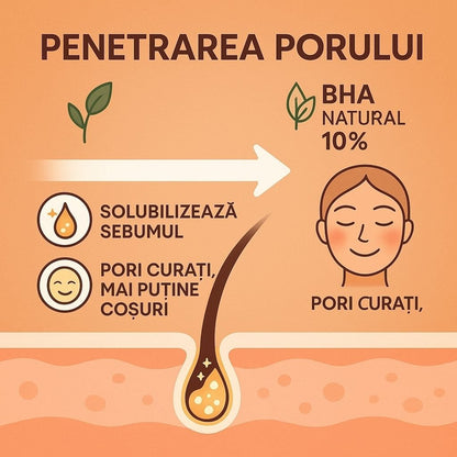 Anti Acnee Serum cu 10% Acid Salicilic BHA -  30 ml - Mounique