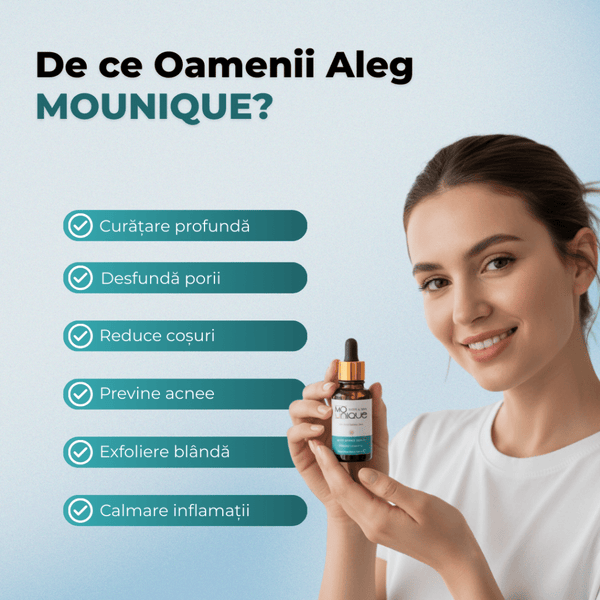 Anti Acnee Serum cu 10% Acid Salicilic BHA -  30 ml - Mounique