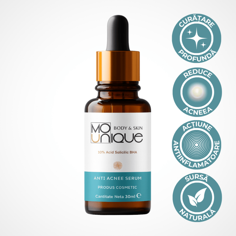 Anti Acnee Serum cu 10% Acid Salicilic BHA -  30 ml - Mounique